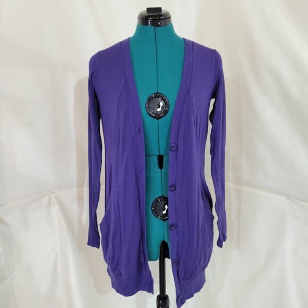 Aritzia Wilfred Purple Lyocell Cardigan - Size Extra Small - Picture 2 of 9
